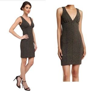 NWT Nicole Miller Gold / Black Shimmer Dress